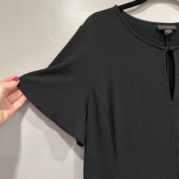 J Jill WearEver Collection Black Keyhole Flutter Sleeve‎ Maxi Dress Size M - Picture 3 of 10